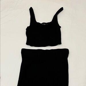 Lulu's Ribbed Midi Skirt and Tank Matching Set